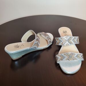 CC Shoes Silver and Gold Wedge Sandals